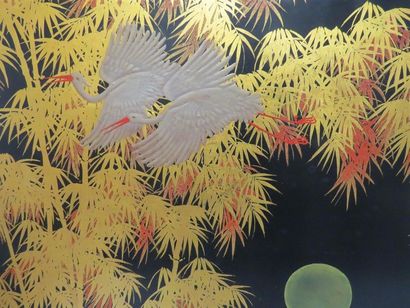 Van Ha TRAN (1911-?)
Vol d'échassiers
Laque...