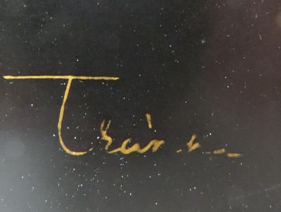 Van Ha TRAN (1911-?)
Vol d'échassiers
Laque...
