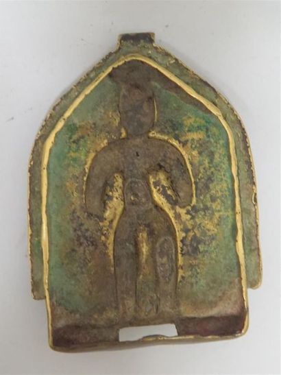 Plaque bas-relief en bronze (temple portatif)...