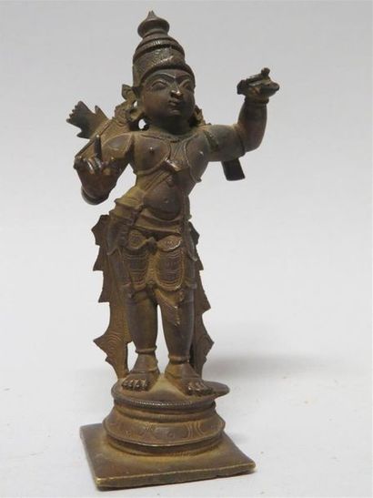 Sujet en bronze représentant Rama adolescent.
Inde,...