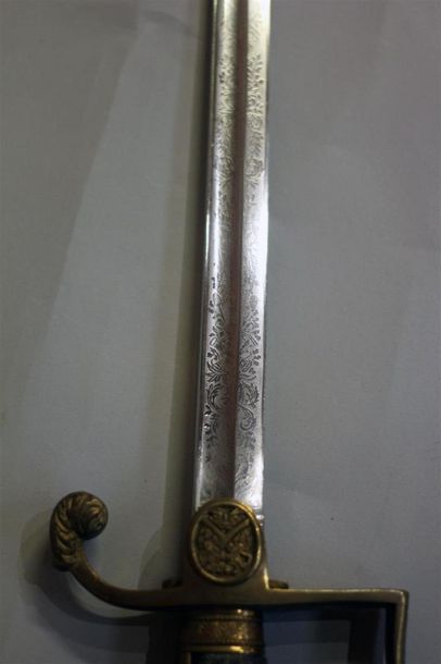 Sabre de parade allemande, lame gravée à...