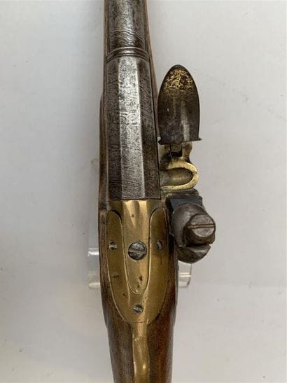Grand pistolet à silex début XIX eme. Arme...