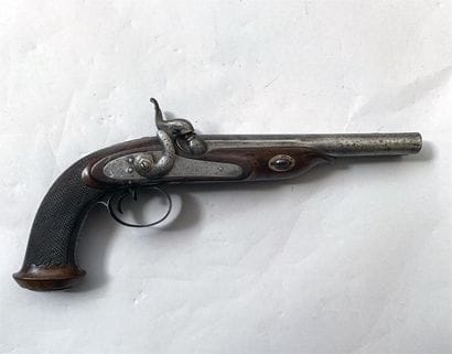 Grand pistolet de vénerie à percussion et...