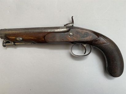 Fort pistolet à percussion Anglais de très...