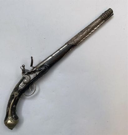 Grand pistolet à silex pour l'Orient, canon...