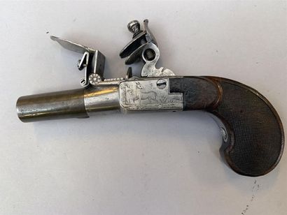 Pistolet de gousset à coffre et à silex....