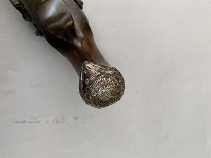Pistolet de défense double à silex par Perset...