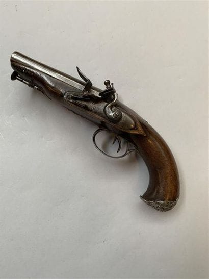 Pistolet de défense double à silex par Perset...