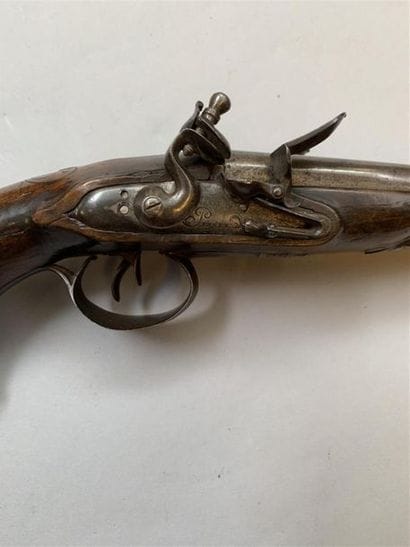 Pistolet de défense double à silex par Perset...