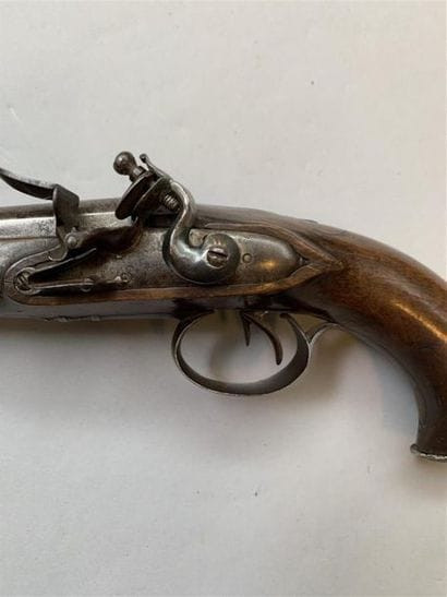 Pistolet de défense double à silex par Perset...