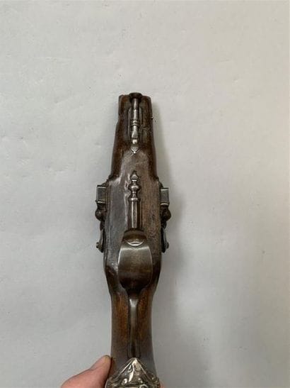 Pistolet de défense double à silex par Perset...