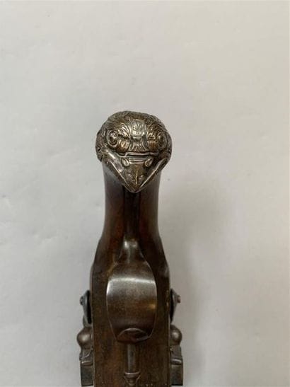 Pistolet de défense double à silex par Perset...