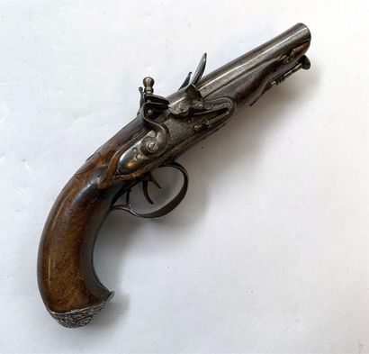 Pistolet de défense double à silex par Perset...