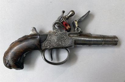 Très joli pistolet de gousset à silex mi...