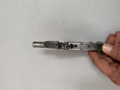 Très joli pistolet à silex tout fer de poche...