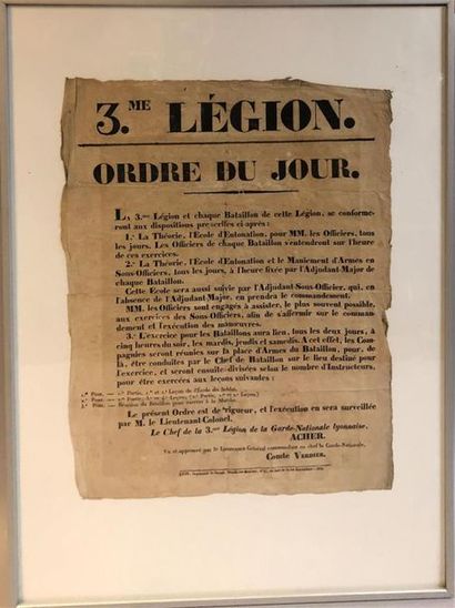 Affiche encadrée comportant un texte relatif...