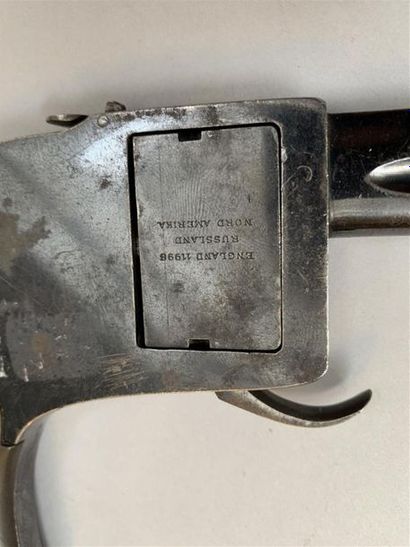 Curieux pistolet Allemand à barillet plat...