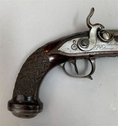 Pistolet à percussion par Guizon-Chabat à...