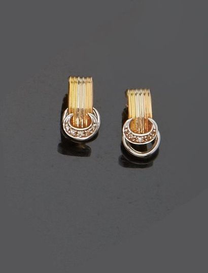 Pair of 18 k (750 thousandths) white gold...