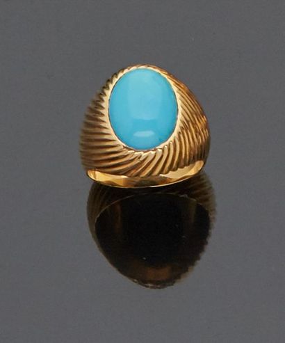 18 k (750 thousandths) yellow gold ring with...