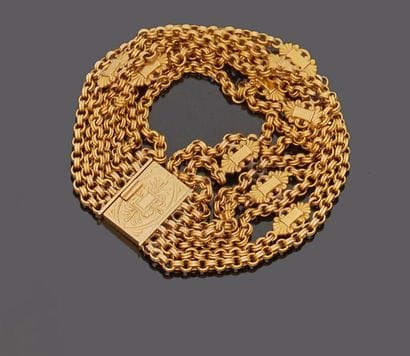 Eight-chain bracelet in 18 k (750 thousandths)...
