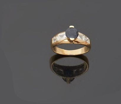 14 k (585 thousandths) yellow gold ring set...