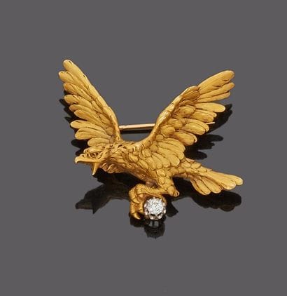 18 k (750 thousandths) yellow gold brooch...