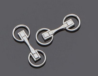Pair of 18 k (750 thousandths) yellow gold...