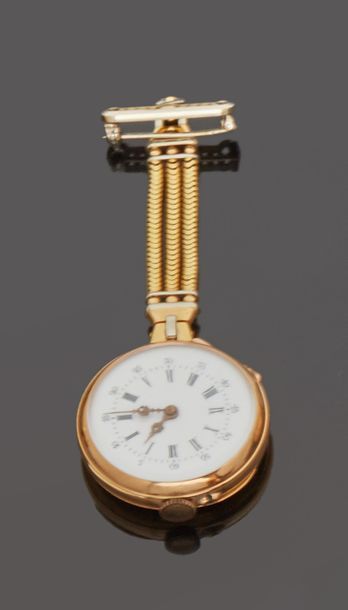 18 k (750 thousandths) yellow gold neck watch...