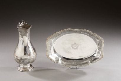 PARIS 1784

Ewer and its silver basin, engraved...