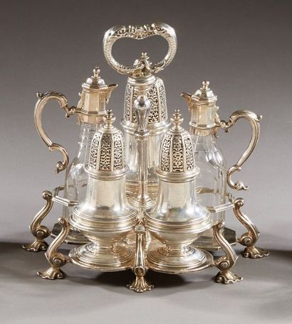 LONDON 1740 - 1741

Complete silver condiment...