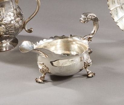 LONDON 1743 - 1744

A shuttle-shaped silver...