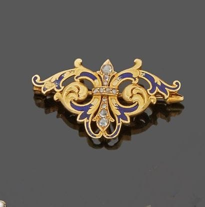 18 k (750 thousandths) yellow gold brooch...