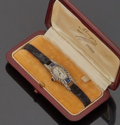 Ladies' watch in platinum and 18 k (750 thousandths)...