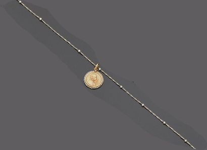 Ivory medal engraved with the profile of...