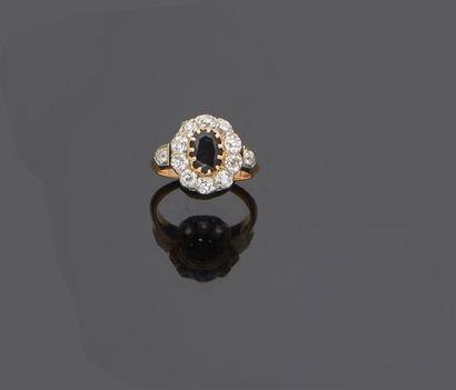 18 k (750 thousandths) yellow gold ring set...