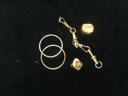 Gold set including four clasps, two rings...