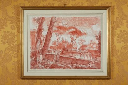 Deux sanguines encadrées d'après Fragonard...
