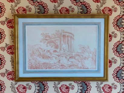 Deux sanguines encadrées d'après FRAGONARD...