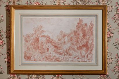 Deux sanguines encadrées d'après FRAGONARD...