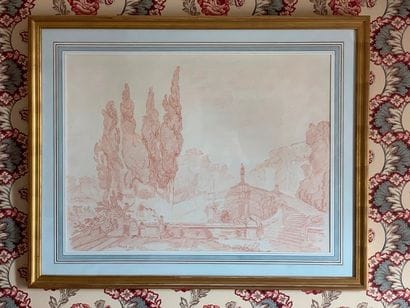 Deux sanguines encadrées d'après FRAGONARD...