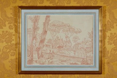 Deux sanguines encadrées d'après FRAGONARD...