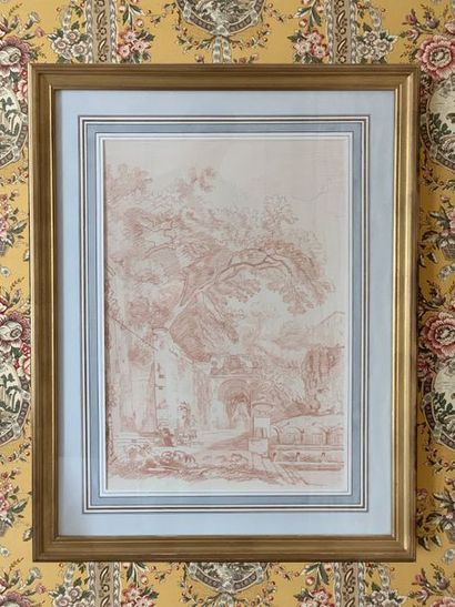 Deux sanguines encadrées d'après FRAGONARD...