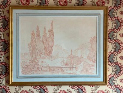Deux sanguines encadrées d'après FRAGONARD...