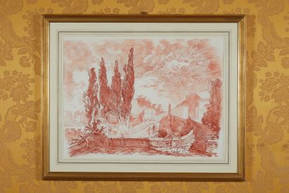 Deux sanguines encadrées d'après FRAGONARD...