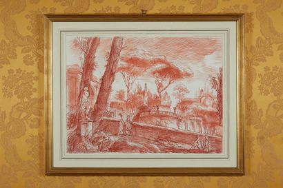 Deux sanguines encadrées d'après FRAGONARD...