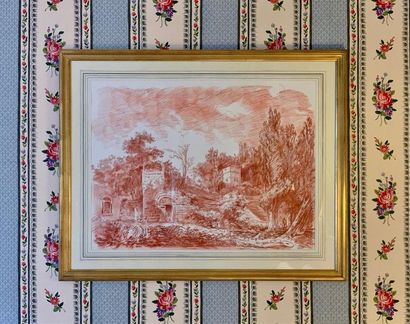 Deux sanguines encadrées d'après FRAGONARD...