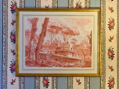 Deux sanguines encadrées d'après FRAGONARD...