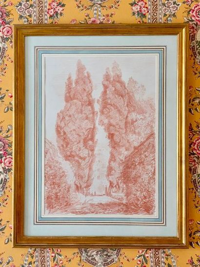 Deux sanguines encadrées d'après FRAGONARD...