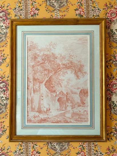 Deux sanguines encadrées d'après FRAGONARD...